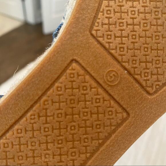 Tory Burch Slip On Platform Espadrille Shoes Sailing Coastal NEW Blue Womens 5 - Picture 7 of 12